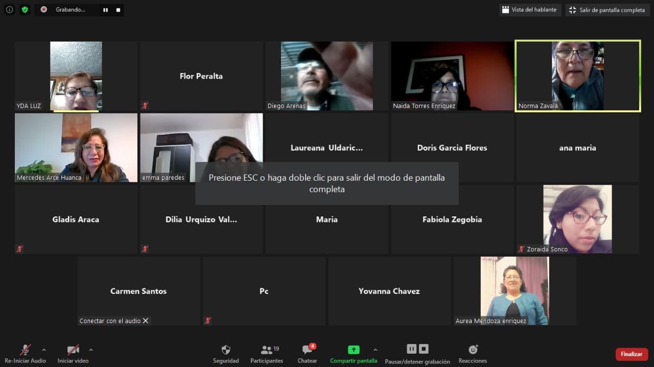 Primera reunión virtual de la veeduría de Arequipa